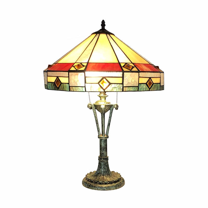 CHLOE Ridley Tiffany-style 2 Light Mission Table Lamp 18
