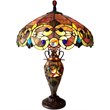 CHLOE Demetra Aurora Tiffany 3 Light Victorian Double Lit Table Lamp 18