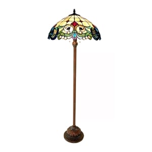 CHLOE Dulce Tiffany-style 2 Light Victorian Floor Lamp 18&quot Shade