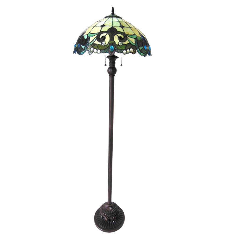 CHLOE Dulce Tiffany-style 2 Light Victorian Floor Lamp 18