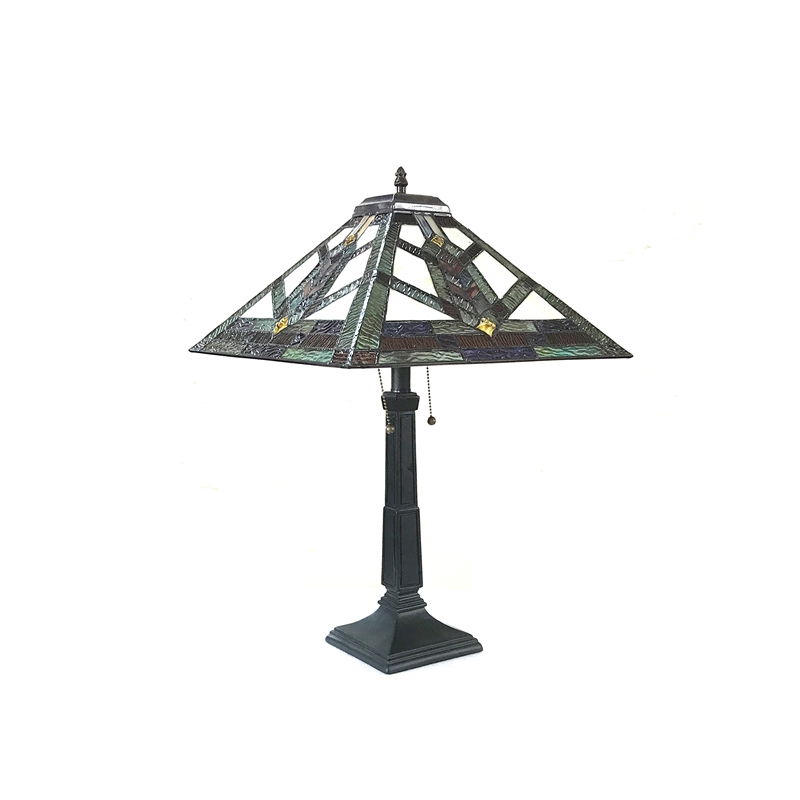 CHLOE Wylie Tiffany-style 2 Light Mission Table Lamp 16