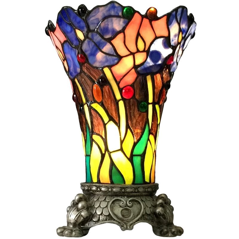 CHLOE Brook Floral 1 Light Antique Brass Table Lamp 11