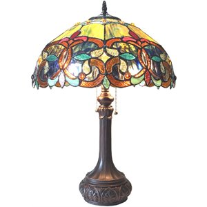 CHLOE Genesis Victorian 2 Light Antique Dark Bronze Table Lamp 17&quot Shade