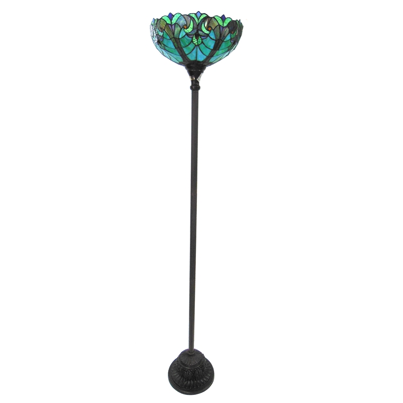 CHLOE Liaison Tiffany-style 1 Light Victorian Torchiere Floor Lamp 15