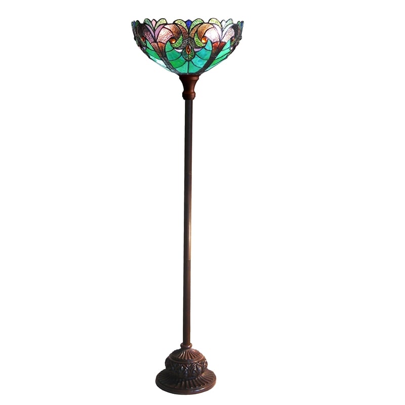 CHLOE Liaison Tiffany-style 1 Light Victorian Torchiere Floor Lamp 15