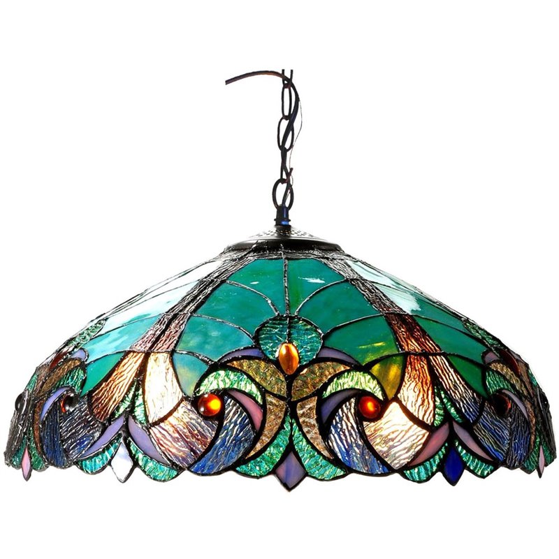 CHLOE Liaison Tiffany-style 2 Light Victorian Ceiling Pendant 18