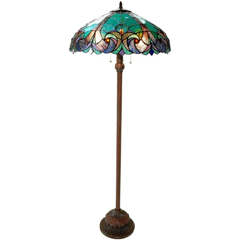 CHLOE Liaison Tiffany-style 2 Light Victorian Floor Lamp 18