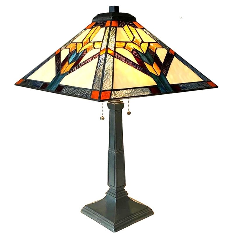 CHLOE Shay Mission 2 Light Antique Dark Bronze Table Lamp 16