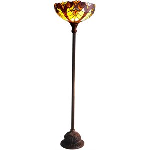 chloe liaison tiffany-style 1 light victorian torchiere floor lamp 15