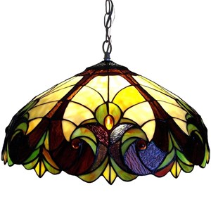 CHLOE Liaison Tiffany-style 2 Light Victorian Ceiling Pendant 18&quot Shade