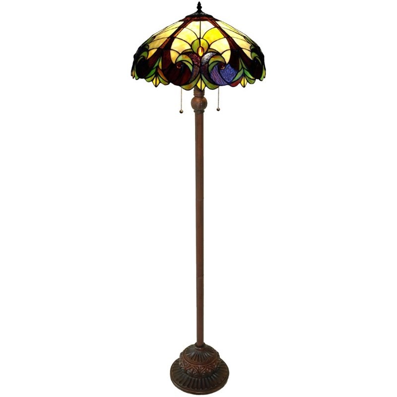 CHLOE Liaison Tiffany-style 2 Light Victorian Floor Lamp 18