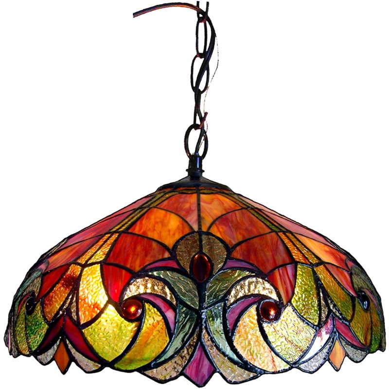CHLOE Liaison Tiffany-style 2 Light Victorian Ceiling Pendant 18