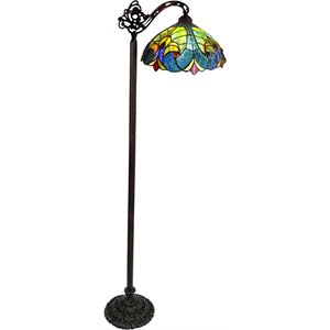 CHLOE Liaison Tiffany-style 1 Light Victorian Reading Floor Lamp 13&quot Shade