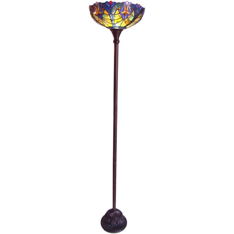 CHLOE Liaison Tiffany-style 1 Light Victorian Torchiere Floor Lamp 15