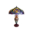 CHLOE Liaison Tiffany-style 3 Light Victorian Double Lit Table Lamp 18