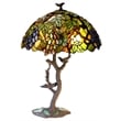 CHLOE 2 Light Tiffany featuring Leafs & Grapes Table Lamp Oval Shape 20