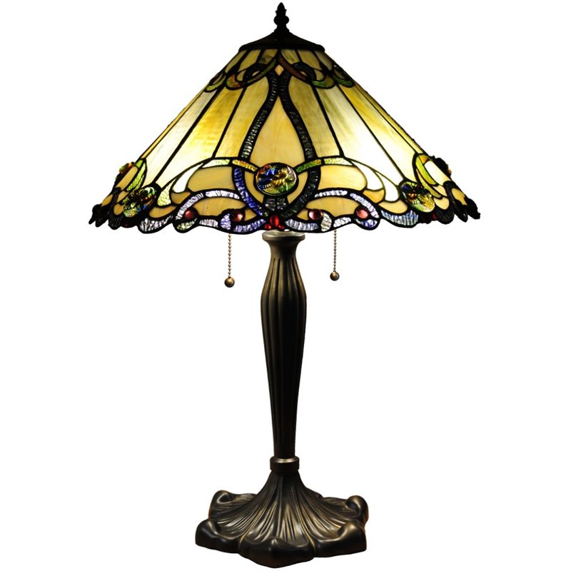 CHLOE Majestic Grandeur Tiffany-style 2 Light Victorian Table Lamp 18