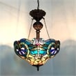 CHLOE Lydia Tiffany 2 Light Victorian Inverted Ceiling Pendant Fixture 17