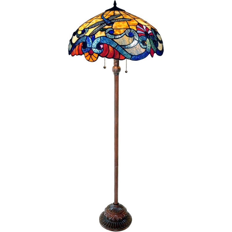 CHLOE 2 Light Tiffany-style Dragonfly Floor Lamp 18