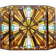 CHLOE Flare Tiffany-glass Mission 3pcs Folding Fireplace Screen 38