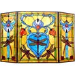 CHLOE Zygo Tiffany-style 3pcs Folding Dragonfly Fireplace Screen 44