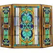 CHLOE Palace Tiffany Folding Victorian Stained Glass Fireplace Screen 40