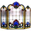 CHLOE Tiffany-glass 3pcs Folding Victorian Fireplace Screen 40