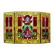 CHLOE Tiffany-glass 3pcs Folding Victorian Fireplace Screen 44