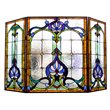 CHLOE Tiffany-glass 3pcs Folding Victorian Fireplace Screen 44