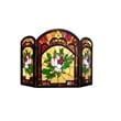 CHLOE Iggy Tiffany-glass Floral Design 3pcs Folding Fireplace Screen 42
