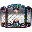 CHLOE Tiffany-glass 3pcs Folding Victorian Fireplace Screen 44