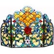 CHLOE Tiffany-glass 3pcs Folding Victorian Fireplace Screen 44