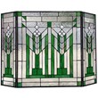 CHLOE Benjamin Mission 3pcs Folding Tiffany-glass Fireplace Screen 38