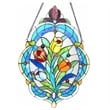 CHLOE Kelda Tiffany-glass Tulip Window Panel 15.5x22.5