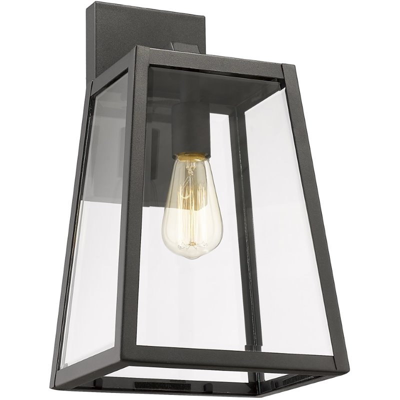 CHLOE Xandra Industrial 1 Light Textured Black Outdoor Wall Sconce 16