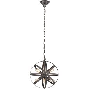 chloe ironclad industrial-style 6 light rubbed bronze ceiling pendant 17