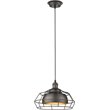 CHLOE Ironclad Industrial 1 Light Rubbed Bronze Ceiling Mini Pendant 12