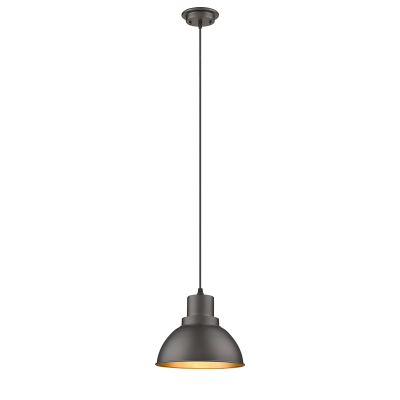 CHLOE Ironclad Industrial 1 Light Rubbed Bronze Ceiling Mini Pendant 8