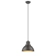 CHLOE Ironclad Industrial 1 Light Rubbed Bronze Ceiling Mini Pendant 8