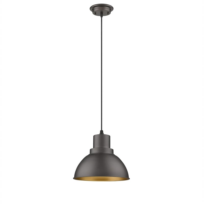 CHLOE Ironclad Industrial 1 Light Rubbed Bronze Ceiling Mini Pendant 8
