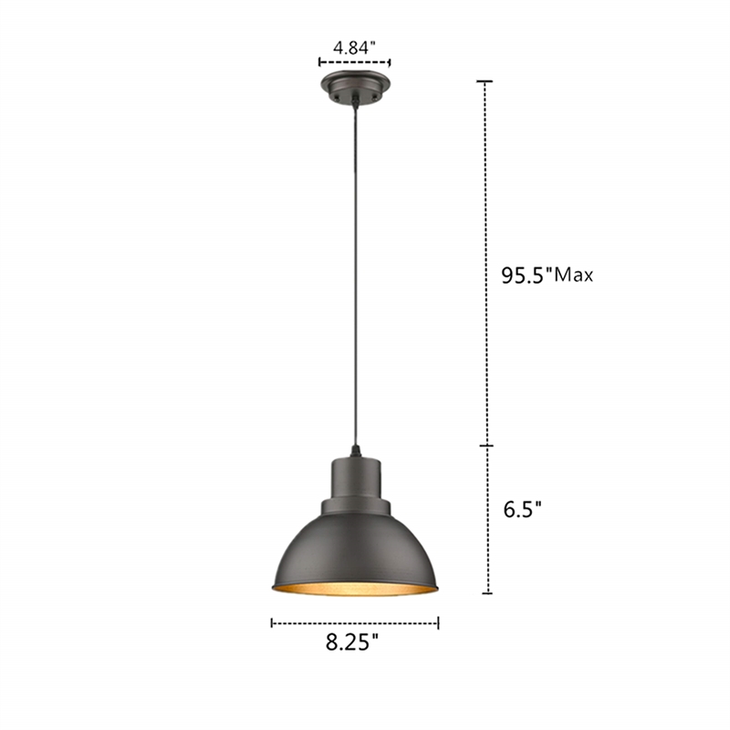 CHLOE Ironclad Industrial 1 Light Rubbed Bronze Ceiling Mini Pendant 8