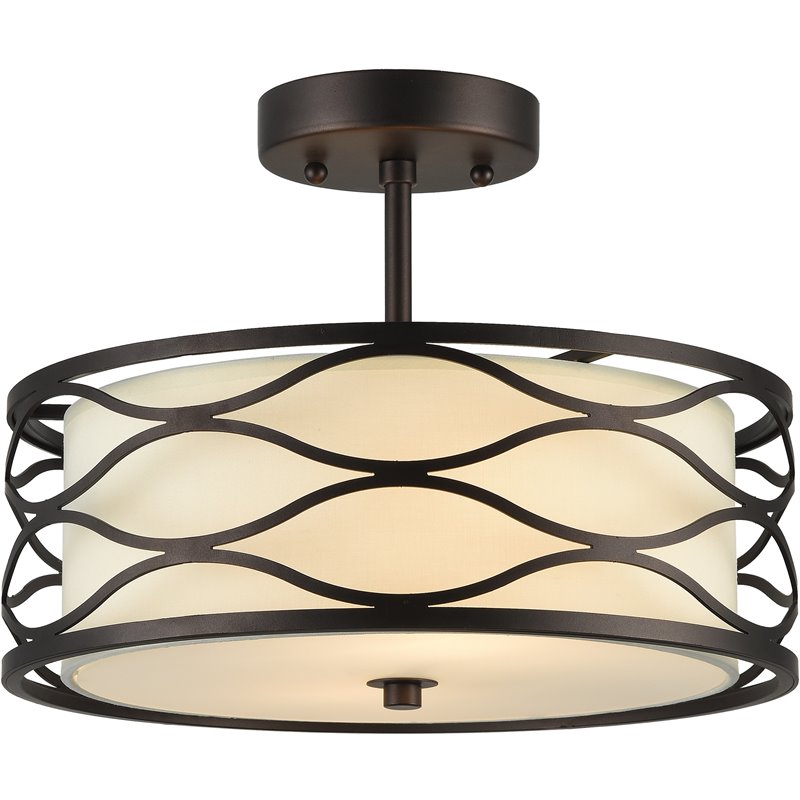CHLOE Gwen 2 Light Rubbed Bronze Semi-flush Ceiling Fixture 13