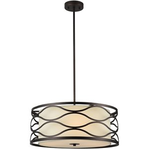 CHLOE Gwen Transitional 3 Light Rubbed Bronze Ceiling Pendant 20&quot Wide