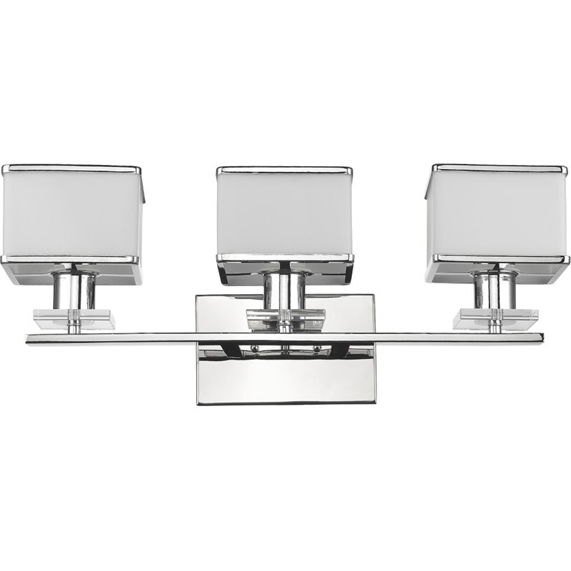CHLOE Trilluminate 3 Light Chrome White Opal Glass Bath Vanity Wall Fixture 24