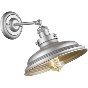 CHLOE Samuel Industrial-style 1 Light Silver Painted Indoor Wall Sconce 10&quot Wide