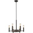 CHLOE Ironclad Industrial-style 6 Light Rubbed Bronze Ceiling Pendant 20