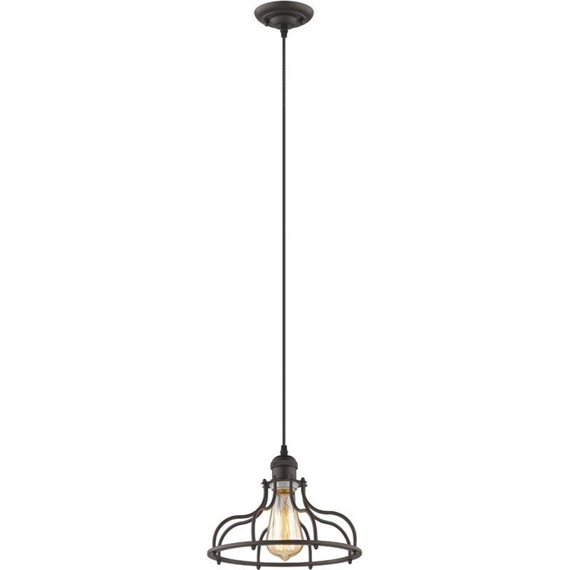 CHLOE Jaxon Industrial-style 1 Light Rubbed Bronze Ceiling Mini Pendant 10