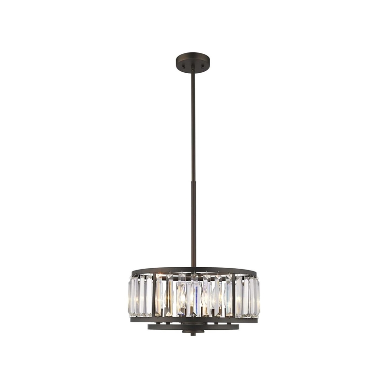 CHLOE Ellie Contemporary 6 Light Rubbed Bronze Ceiling Pendant 16