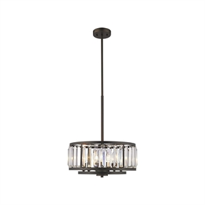 CHLOE Ellie Contemporary 6 Light Rubbed Bronze Ceiling Pendant 16&quot Wide