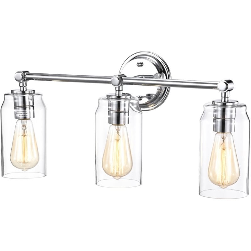 CHLOE Joyce Contemporary 3 Light Chrome Bath Vanity Fixture 23